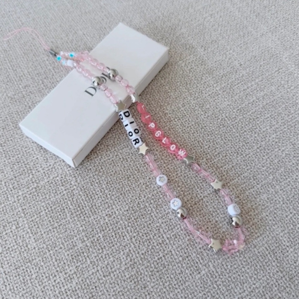 BNIB Dior Beauty Pink Lip Glow Phone Chain or Charm